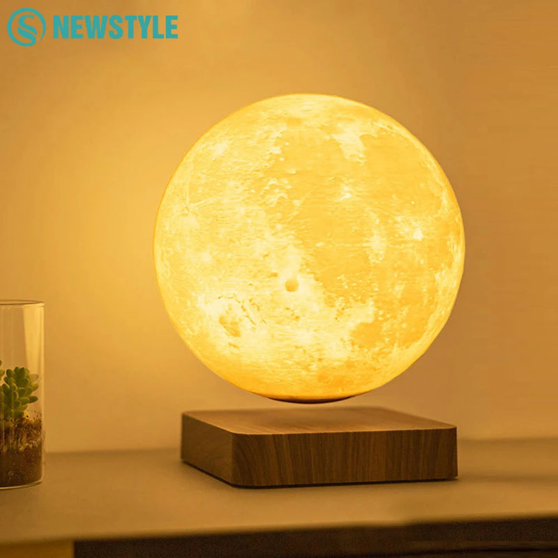 Super luz noturna de lua levitante rotação 360 ° lâmpada de lua flutuante magnética